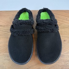 New Womens Oofos Oocoozie Black Fleece Lined Comfort Casual Clog Slippers Size 9