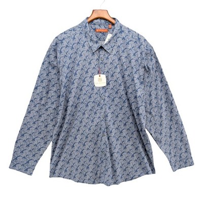 Tori Richard Swell Crowd Shirt Mens Blue White Long Sleeve Button Down Size 2XL