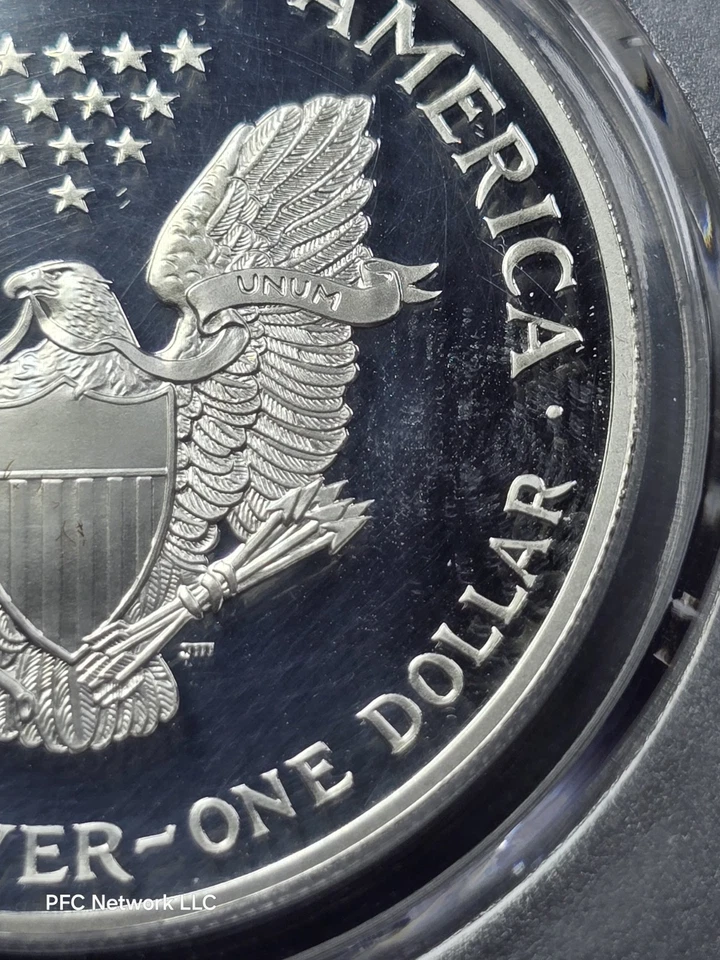 Mercanti Signature 2000-P $1 Silver Eagle PCGS PR PF 70 DCAM Off Quality - Image 4 of 4