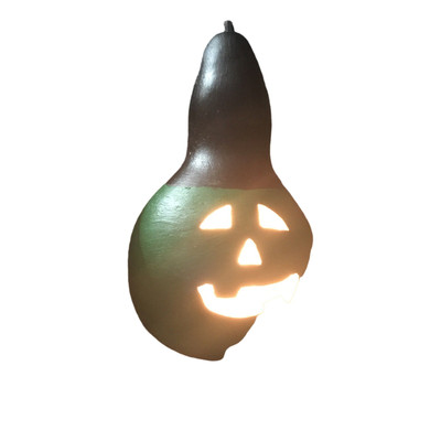Halloween Gourd Light Pumpkin Jack O' Lantern Witch 9  Handmade