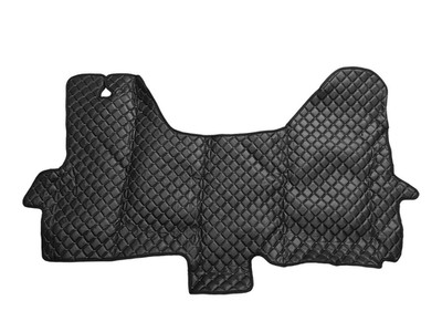 Schwarz mit Weißem Stitches Eco Leder Matten für Iveco Daily IV 2006-2010 Lefthd