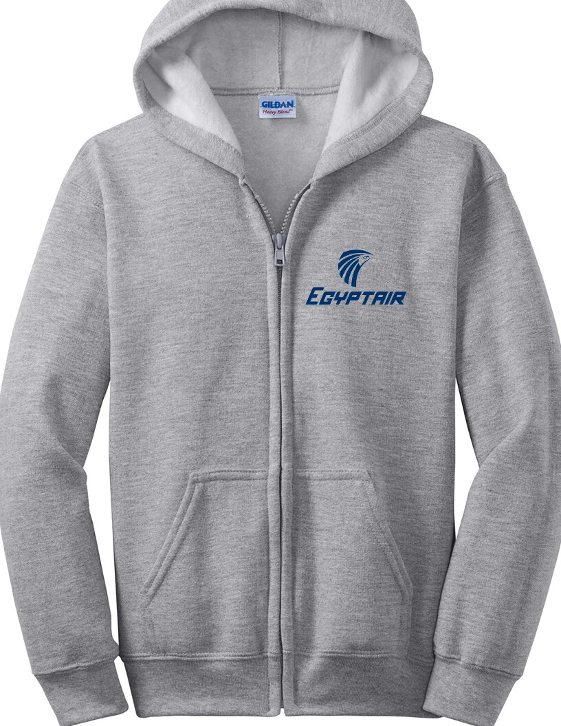 Egypt Air Logo Full Zip Hoodie Retro Egyptian Airline African Hooded Sweatshirt