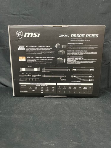 MSI MPG A850G PCIE5 Black Digital Gaming Fully ATX3.0 Power Module Supply - Bild 2 von 12