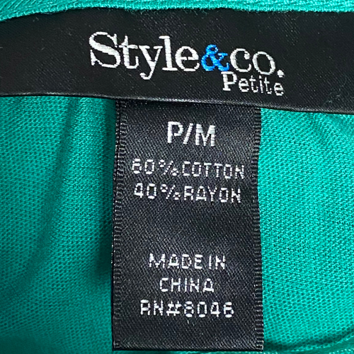 Style & Co Women Shirt Set of 2 3/4 Sleeve Faux Button Elastic Waist Petite PM - Picture 6 of 8
