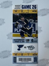 2008 Nashville Predators at St Louis Blues Ticket 1/19/08 Kariya 2 Assists