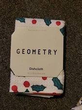 Geometry 10"x10" Dishcloth Pack Of  3 - Christmas Bows 