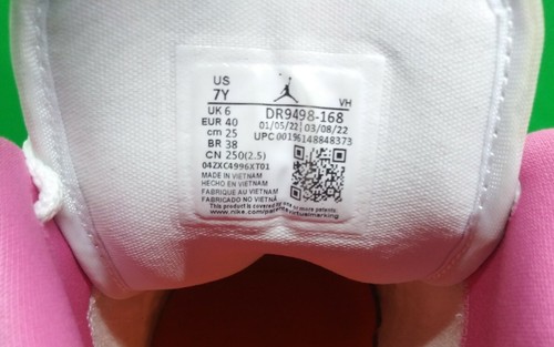 Nike Air Jordan 1 DR9498-168Low GS White Pinksicle Safety Orange Shoes Size 7Y - Picture 2 of 8