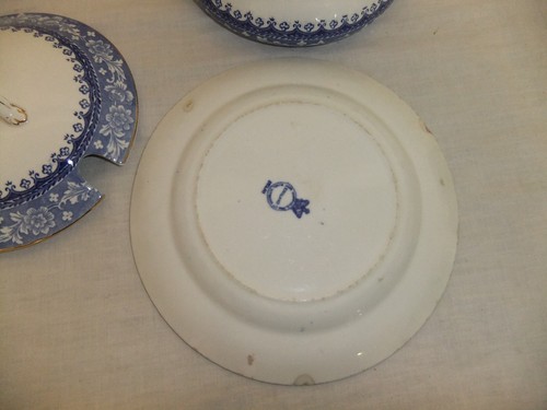 c4 Pottery John Maddock & Sons Royal Vitreous - Delhi - blue plates tureens 7F6A - Picture 14 of 14