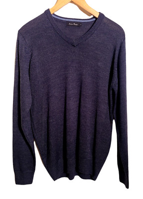 James Pringle Men s Medium Gray Pullover Golf Sweater UK EUC Acrylic V-Neck