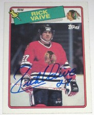 RICK VAIVE SIGNED 1988-1989 TOPPS CHICAGO BLACKHAWKS CARD AUTOGRAPH AUTO!!!