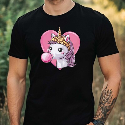 Mens Animal Bubblegum Print Cotton T-Shirt Size XS to 5XL