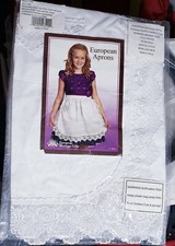 Deluxe Lace Deluxe Victorian Maid Costume Girls Half White Apron with Pockets