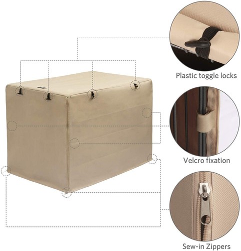 Double Door Dog Crate Cover - Polyester Pet Kennel Cover Fits 24 30 36 42 48 ... - Picture 5 of 6