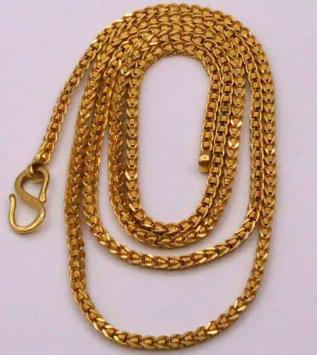22K YELLOW GOLD HANDMADE SOLID WHEAT 