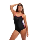 SPEEDO WOMENS SWIMMING DIVE SWIMSUIT BLACK/PINK MUSCLEBACK STYLE SIZE 34 - 38
