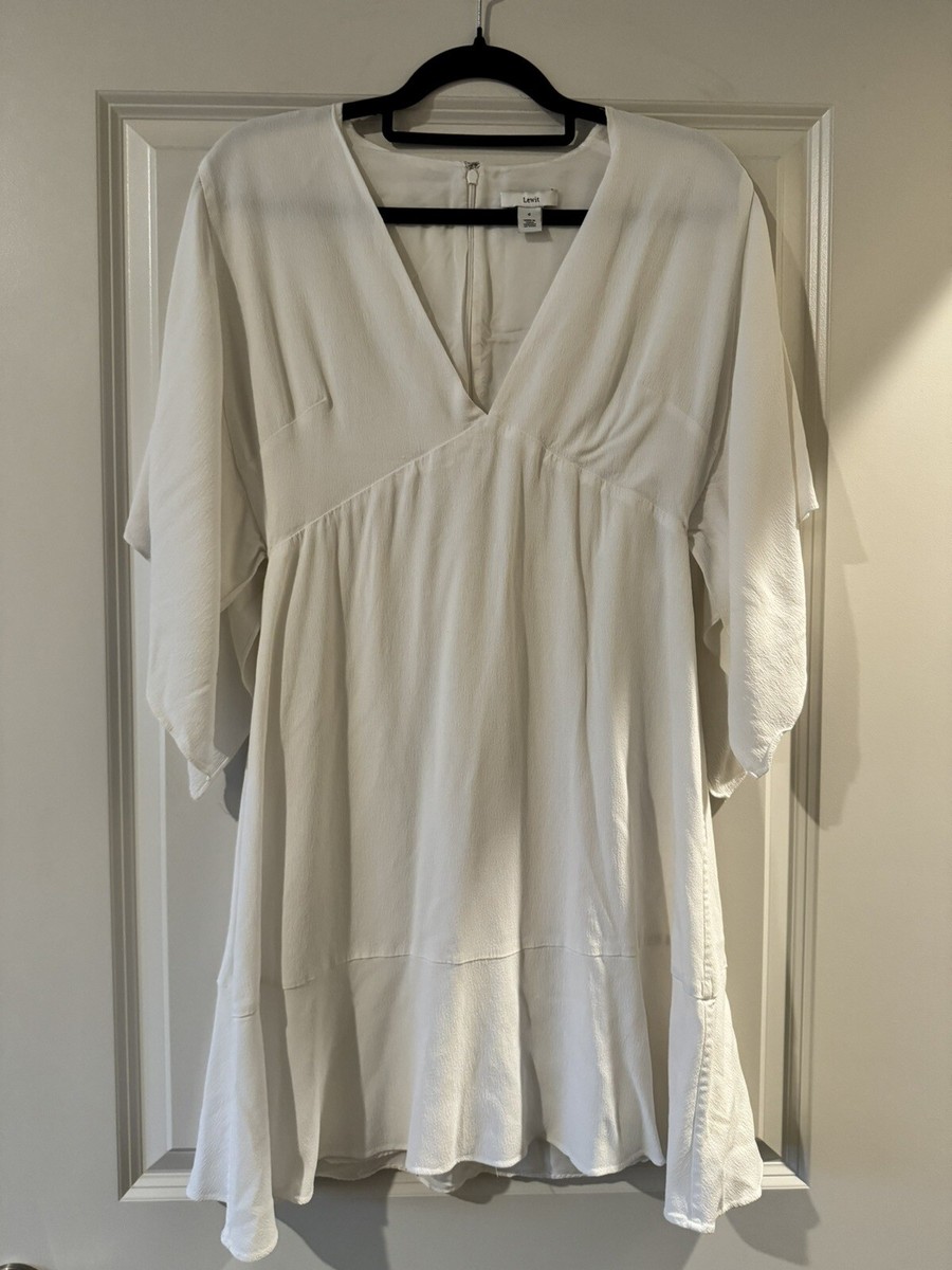 Lewit Nordstrom Split Sleeve Kimono Dress White Size EUC