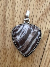 Coconut Jasper Rope Bezel Arrow Pendant Brown...