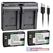 Kastar Battery Slim Dual Charger for LPE6 Canon EOS Ra Mirrorless Digital Camera