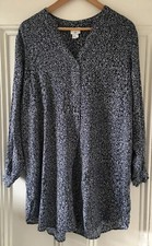 William Morris & Co H&M Women’s Navy Willow Bough Tunic Blouse Shirt UK 10 EU 38