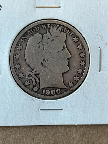 1900 Barber Half Dollar Almost Good Nice Large Letters Date Legible 90% Silver