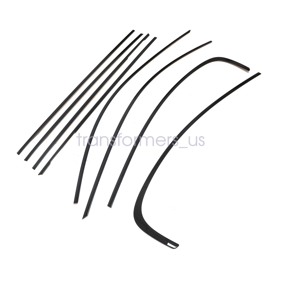 Tiras molduras de umbral de ventana de acero negro brillante para BMW Serie 3 E90 2006-2012 Foto 4 de 4