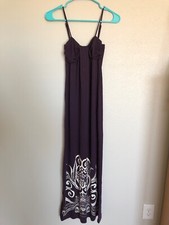 Womens Debbie M Maxi Dress S Purple Plum Spaghetti Strap