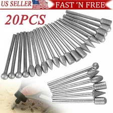 20pcs Diamond Burr Set Drill Bits Mini Drill For Dremel Rotary Tool Accessories