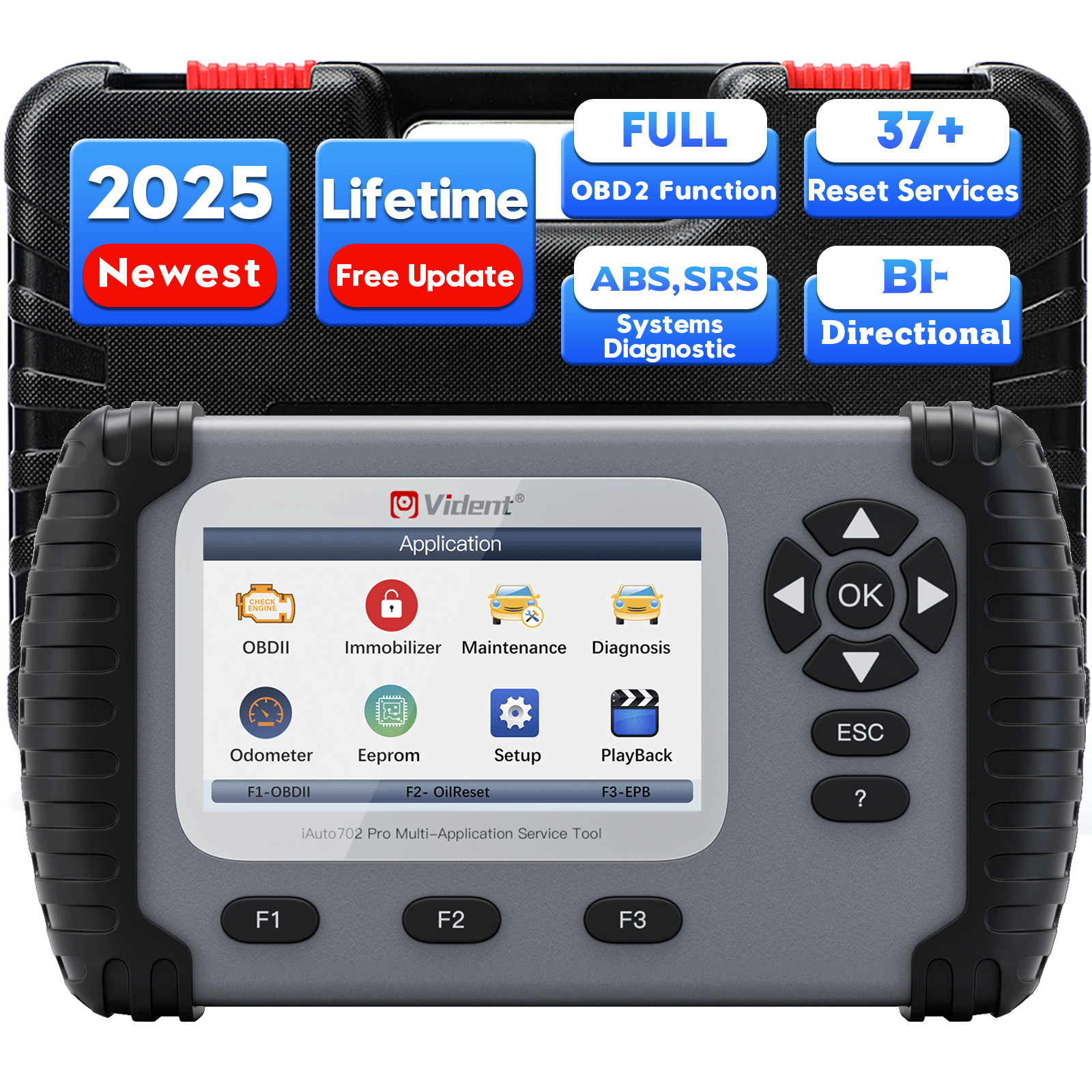 Vident iAuto702Pro ABS SRS Bi-Directional System Diagnostics Active Test Scanner
