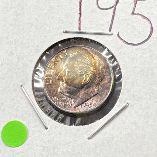 1957 P 10c Roosevelt Silver Dime Choice BU UNC PQ Nice Toning Toner SKU#G2025 - Picture 2 of 10