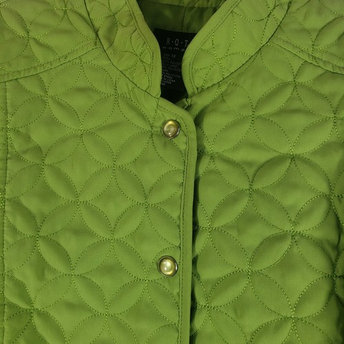 RQT Woman Damen Plus 1X limettengrün gesteppte gefütterte Jacke Druckknopfverschluss Neu mit Etikett - Bild 10 von 11