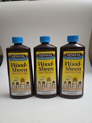 #ad 3 Pack Minwax Wood Sheen Rubbing Stain amp; Finish Natural Water Based 12 oz. $70.00