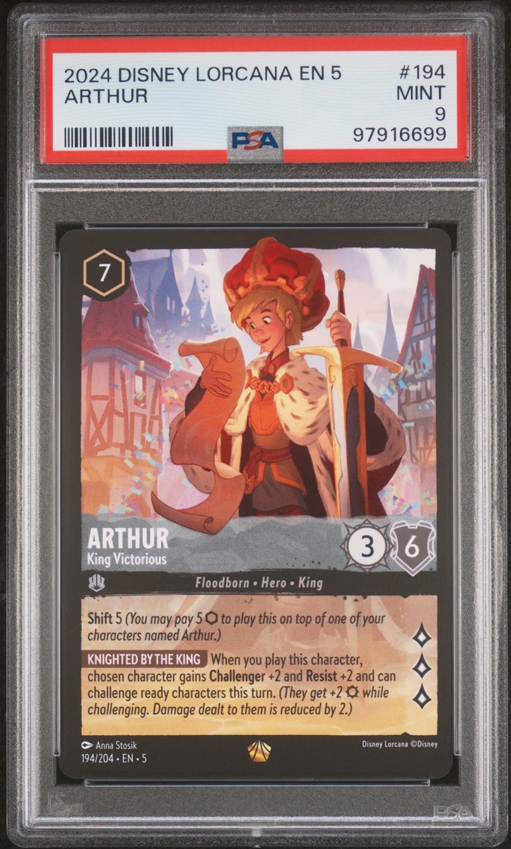 2024 Disney Lorcana En 5-Shimmering Skies #194 Arthur PSA 9