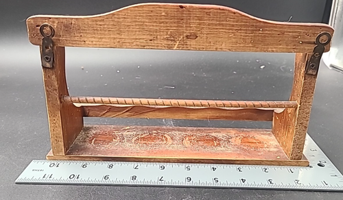 Vintage Wood Spice Small Mid-Century 10“ X 3.5“ - Fits 4 Jars - Hanging - Picture 5 of 5