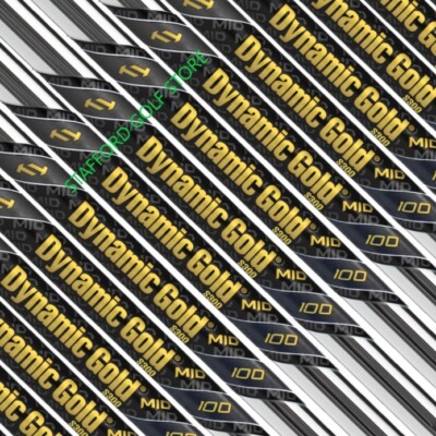 True Temper Dynamic Gold 100 Mid .355'' Taper Tip Iron Shafts Set R300/S300 Flex