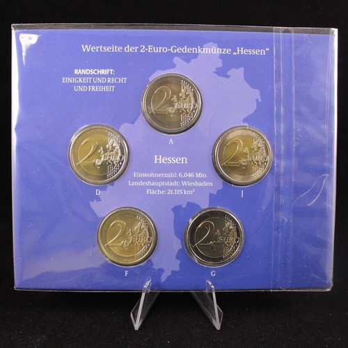 Set monete commemorative Germania 2 euro 2015 A, D, F, G, J Assia stl. - Foto 2 di 2