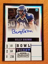 2017 Panini Contenders Draft Bowl Ticket #259 Billy Brown Sheppard Eagles Auto
