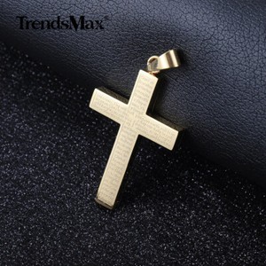 Authentic Gold Plated Stainless Steel Jesus Christ Cross Pendant Necklace 16-30" Chain NEW