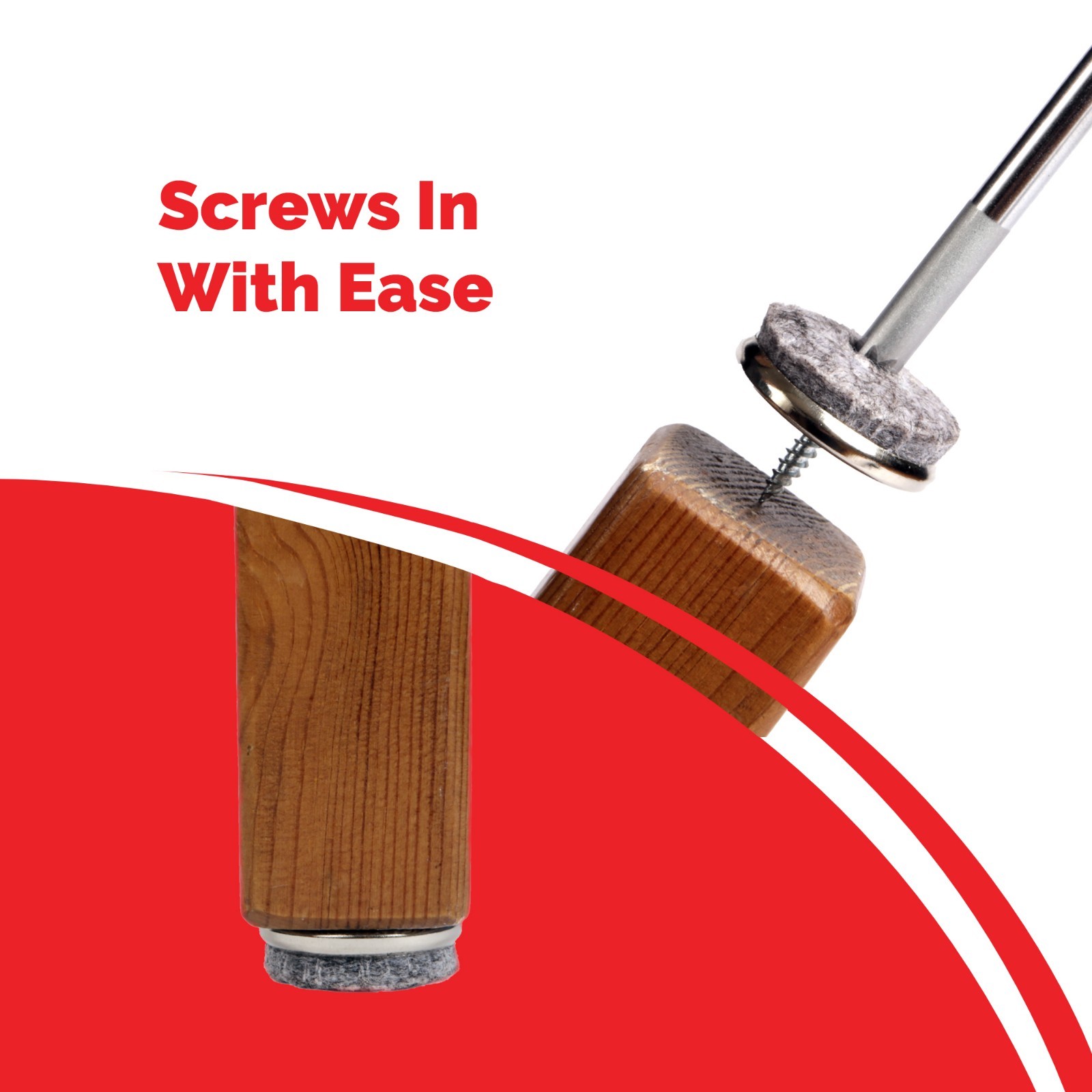 Screw In Furniture Felt Pads 28mm Floor Protector 8 Pack Chair Leg