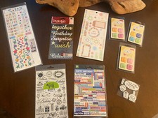 Lot Of Birthday Themed Scrapbooking Stickers, Stamps , Embellishments All New