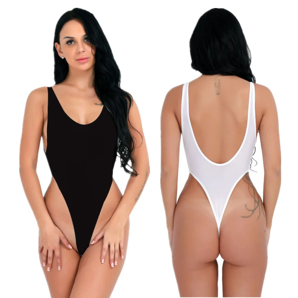 Sexy Women Bodysuit Lingerie Mesh See-through Thong Leotard