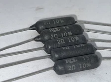 2 Ohm 5 Watt RCL Wirewound Resistors New Lot Of (5) 10% RCL T5