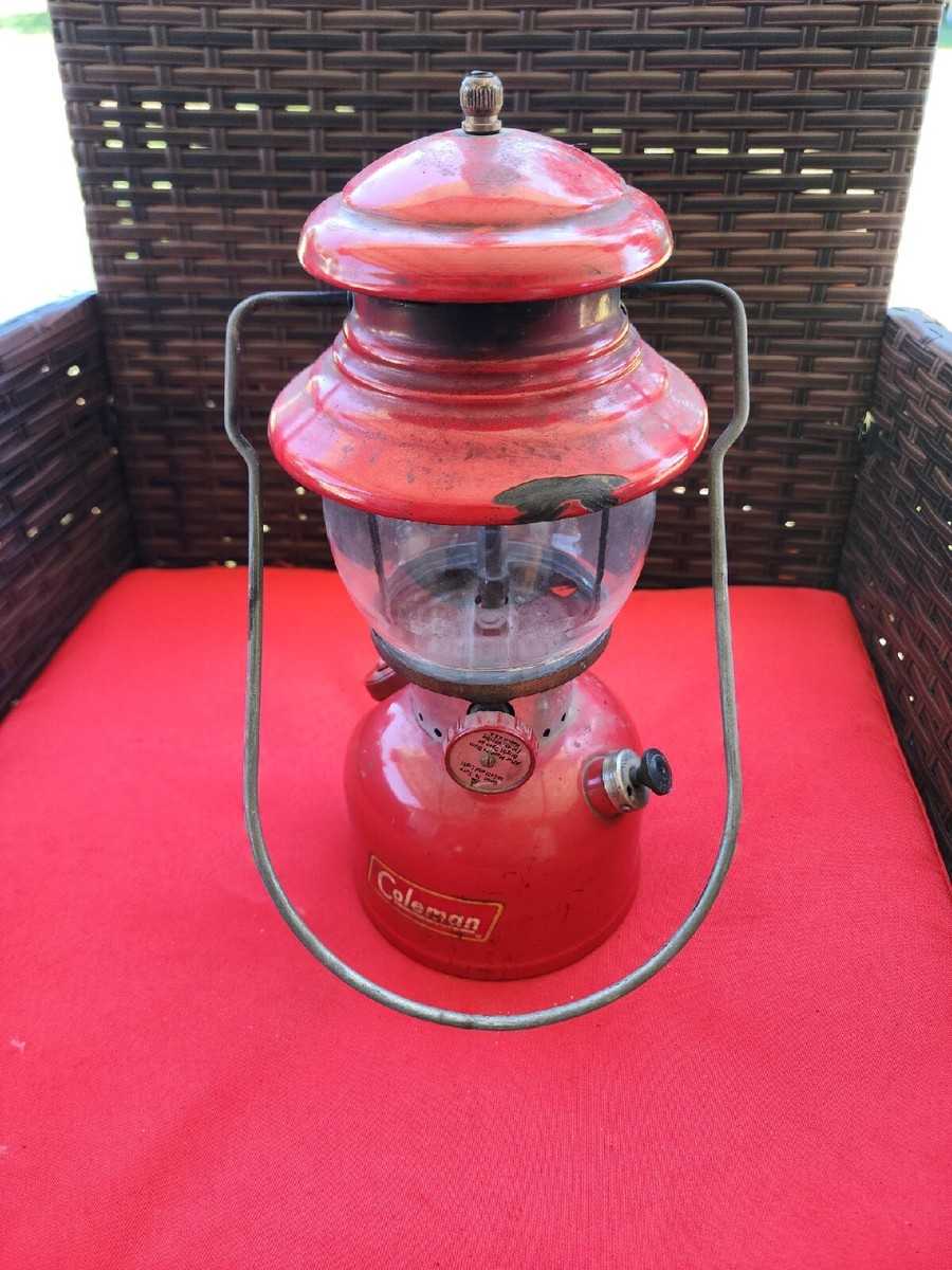 コールマン シングルランタンCaleman Unleaded 1 Vintage 1956 Coleman 220A Red Single Mantle Gas Lantern w