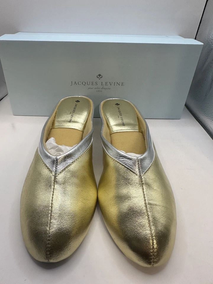 Zapatillas Mujer Jacques Levine 6 1/2B Dorado/Plateado Hechas en España NUEVAS Foto 3 de 4