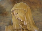 Vintage Italian Hand Carved Madonna Relief on Bookend burl Mahogony? — photo 3