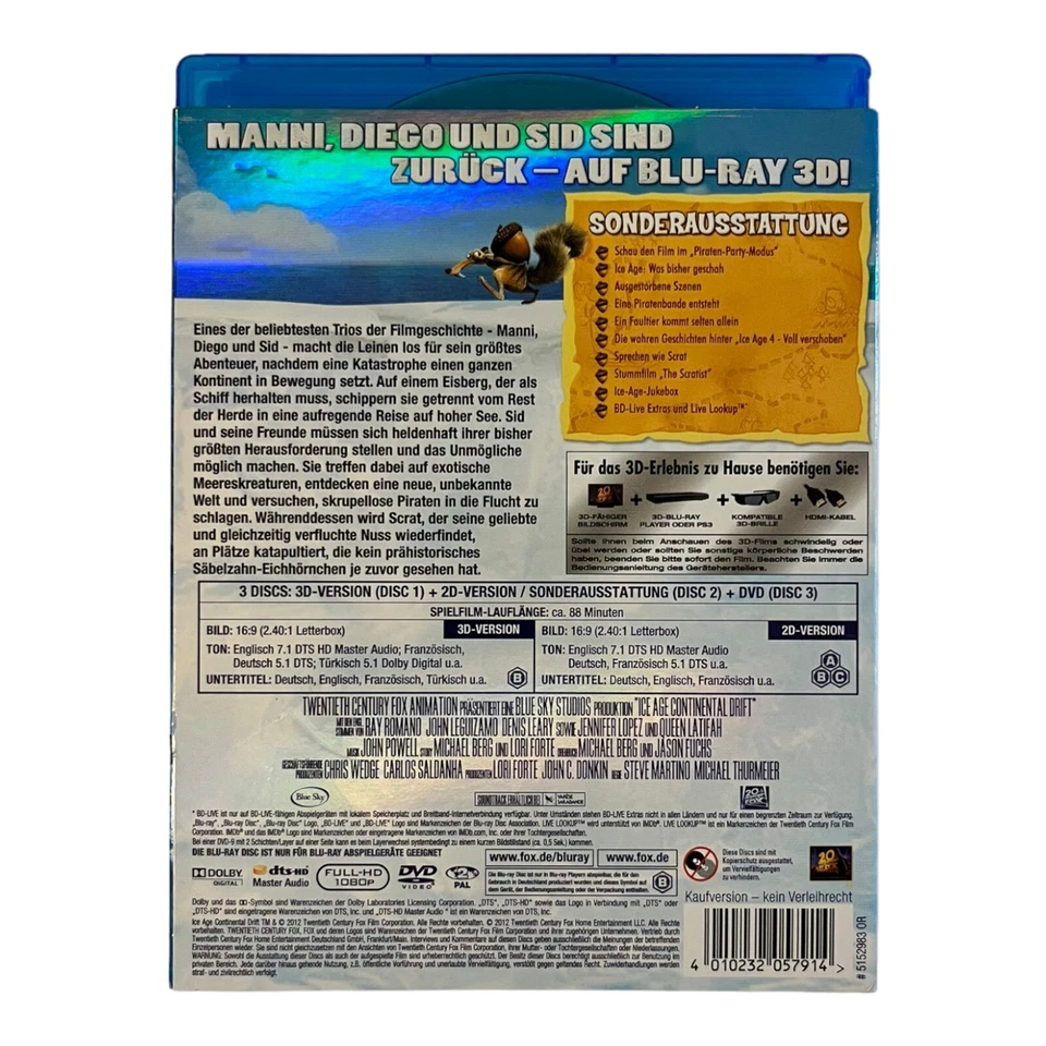 Ice Age 4 - Voll verschoben | Blu-ray 3D | 2012 - Bild 2 von 2