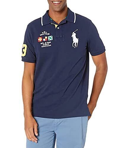 Polo Ralph Lauren Herren Yacht Club Big Pony Mesh Kurzarm Poloshirt Gr. L