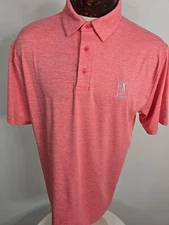 Under Armour Mens Large Pink Gray Camo Short Sleeve Golf Polo Shirt TPC