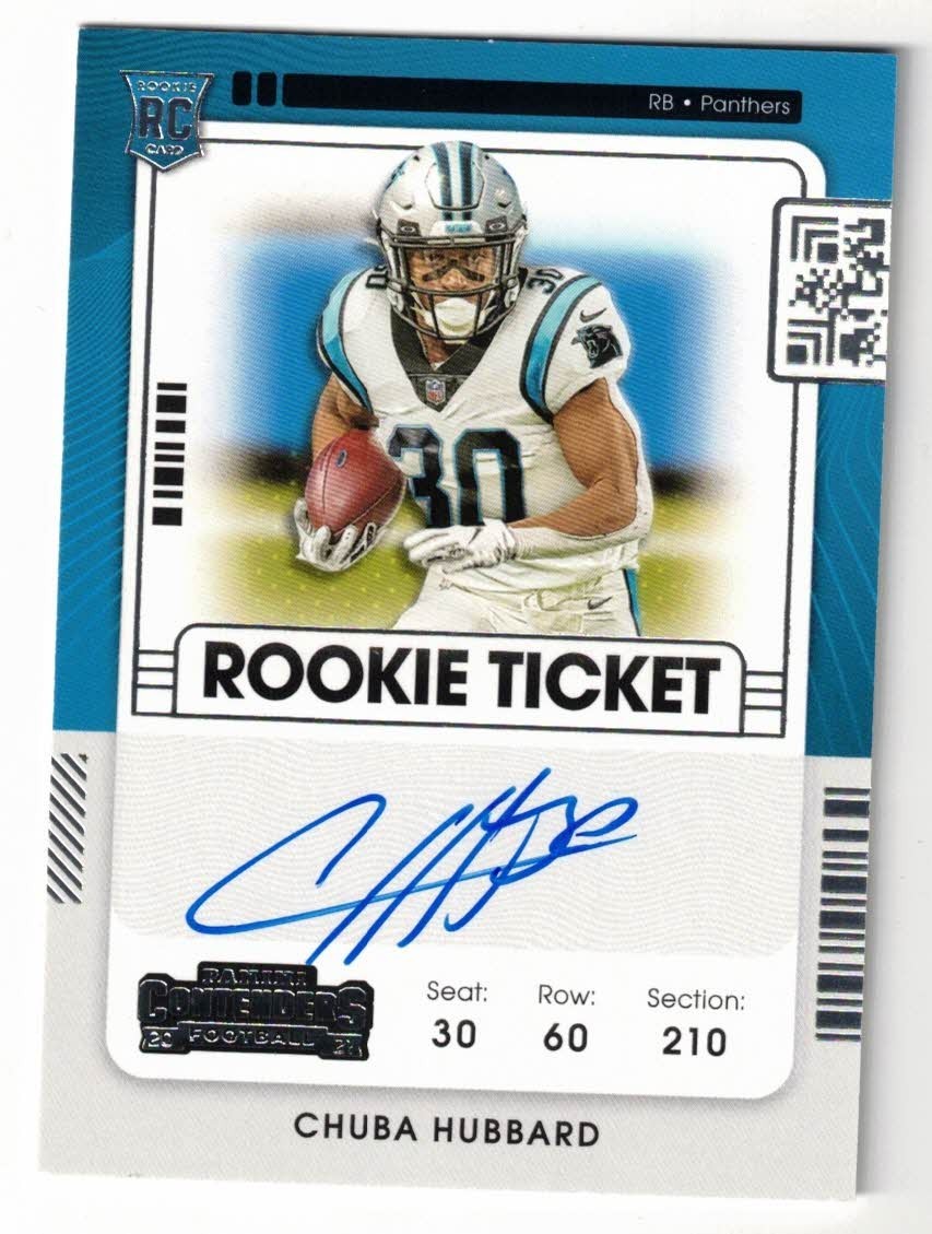 CHUBA HUBBARD - 2021 Panini Contenders Rookie Ticket Autograph #134 - RC