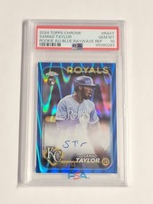 2024 TOPPS CHROME SAMAD TAYLOR BLUE RAYWAVE ROOKIE AUTO 56/150 GEM MINT PSA 10