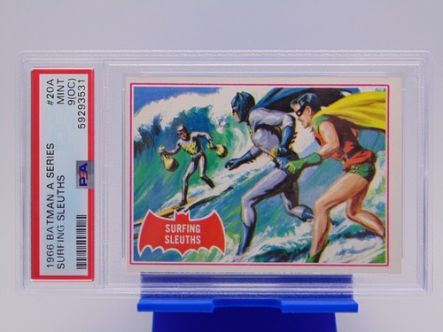 1966 Topps Batman Red Bat #20A Surfing Sleuths — PSA 9